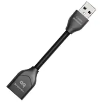 AudioQuest - DragonTail USB-A 2.0 Cable Extender - Female USB-A to Male USB-A - Black - Front_Zoom