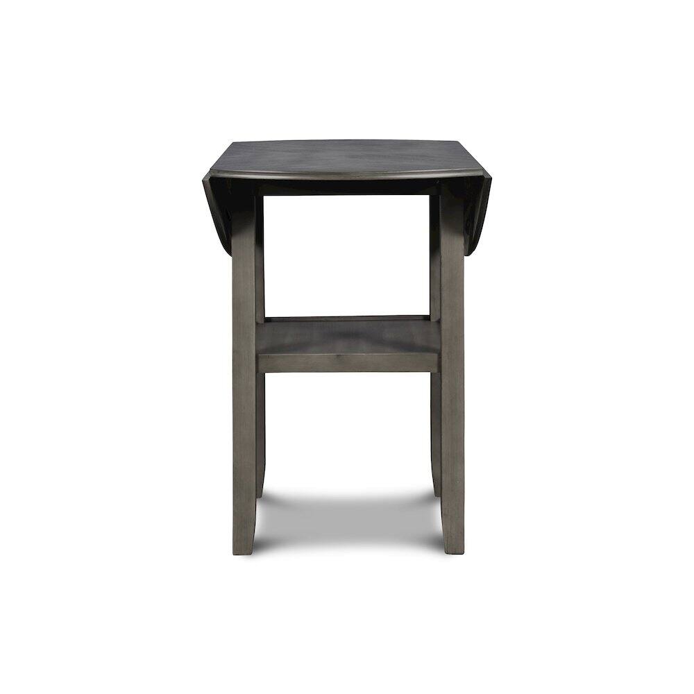 Alt View 1. New Classic Furniture - Gia 3-Piece 42" Wood Counter Drop Leaf Table Set - Grey.