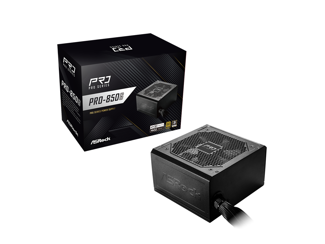 PRO SERIES POWER SUPPLY  
PRO-850G  
PRO SERIES POWER SUPPLY - 890W ATX 3.0  
ATX 3.0  
80 PLUS GOLD  
ASRock