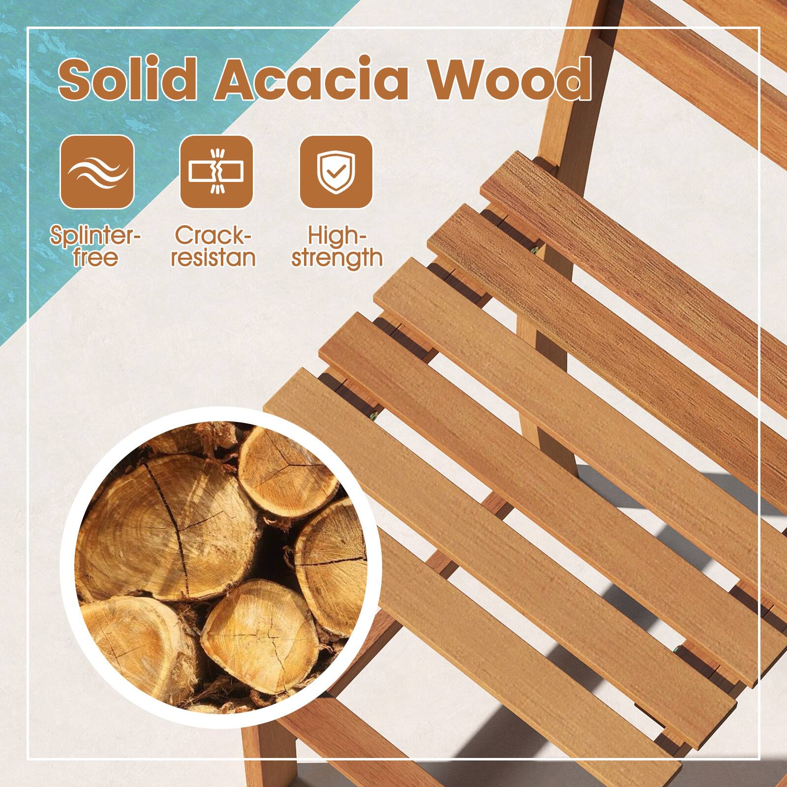 Solid Acacia Wood

- Splinter-free
- Crack-resistant
- High-strength