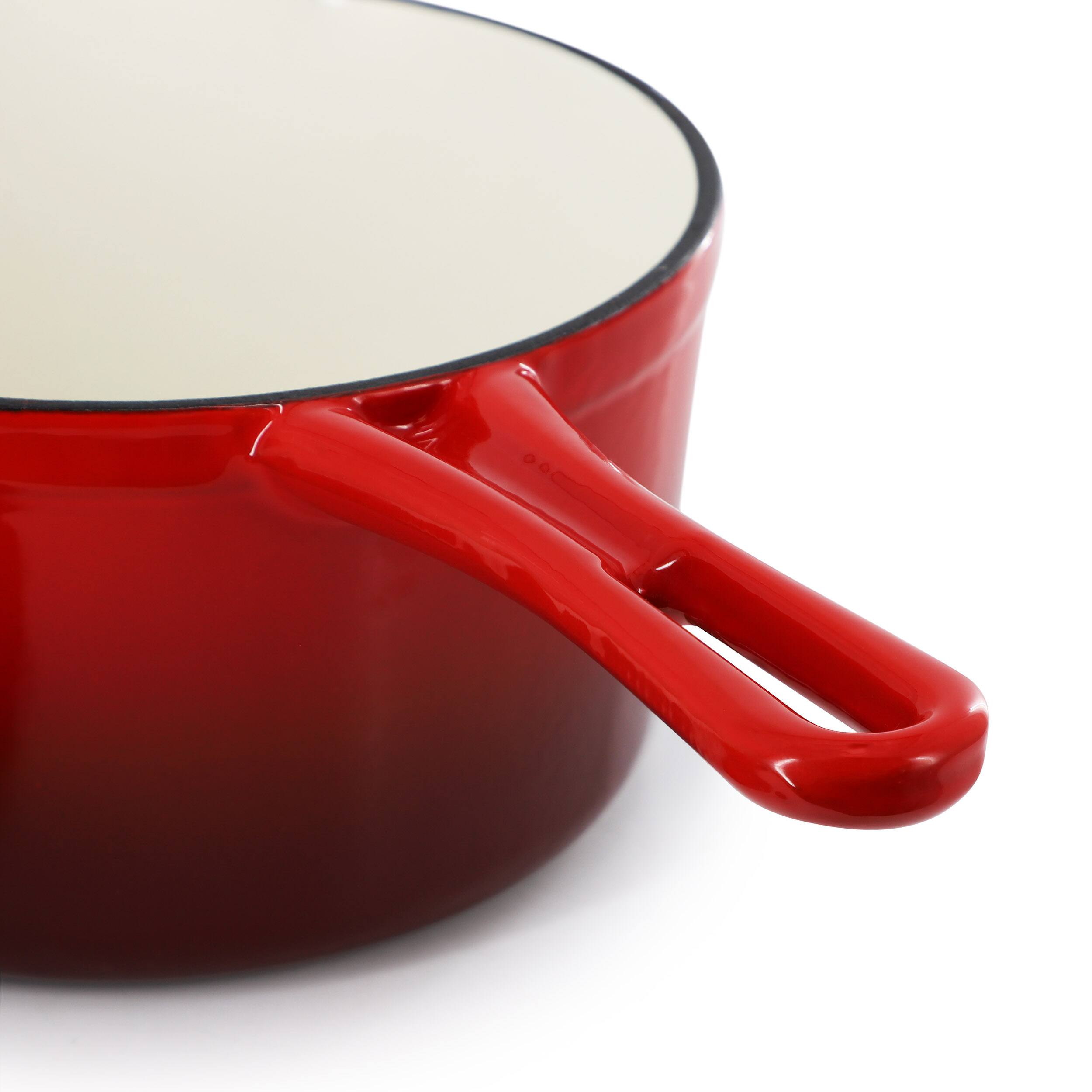 Alt View 3. Mega Chef - MegaChef 2 Quart Enameled Cast Iron Sauce Pan in Gradient Red - Red.