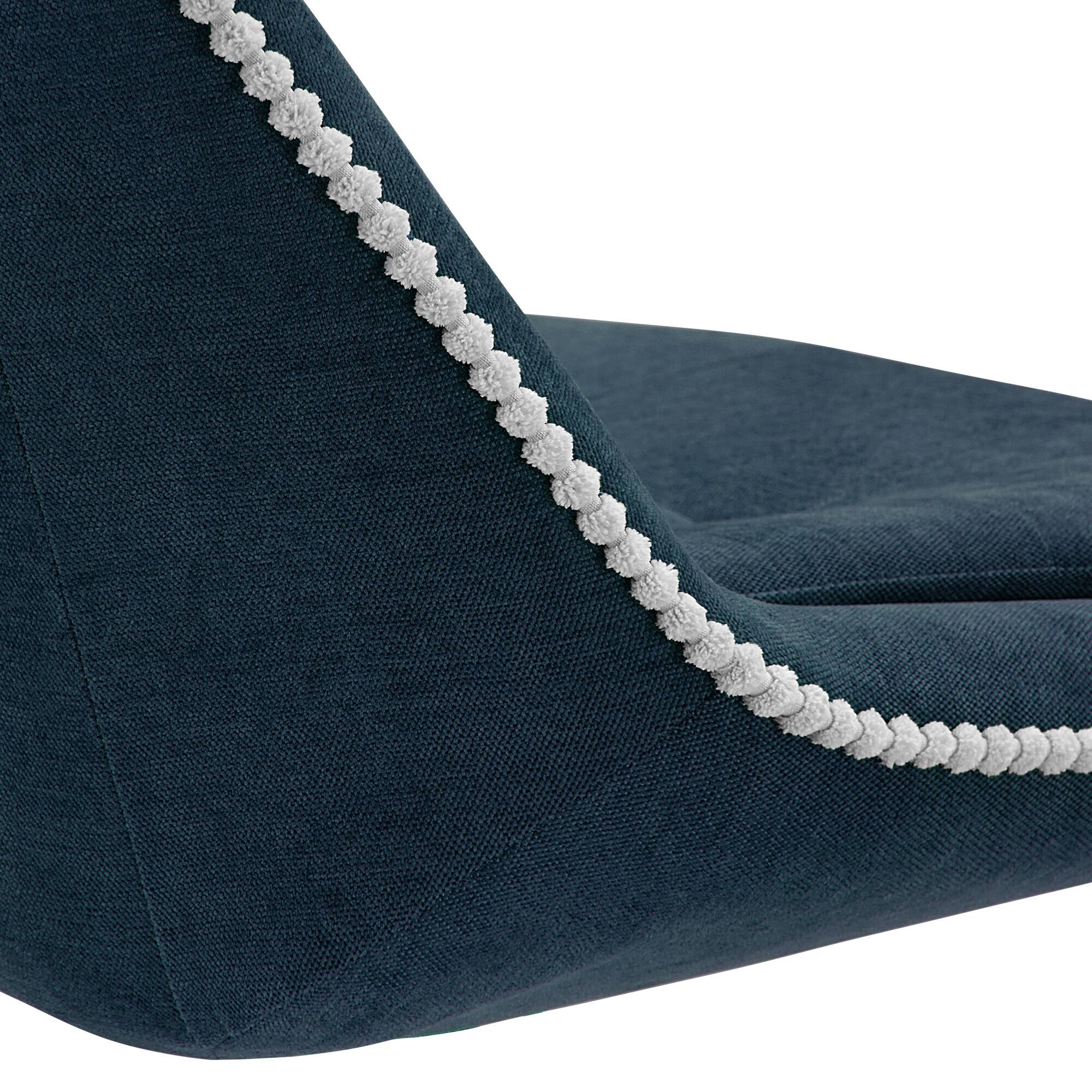 Alt View 6. KERDOM - Swivel Bar Chairs Set of 2, Height Adjustable Counter Stools with Footrest, Linen Upholstered Barstools Counter Height - Navy Blue.