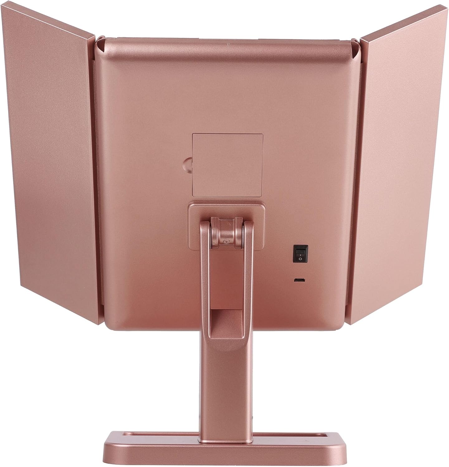 Alt View 2. Stamp n Camp - MELANNCO 7.09x4.69x11.61 Inch Rose Gold Tri Fold LED Vanity Mirror, 3 Magnifications and Dimmable Lights - Rose Gold.