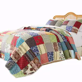 Greenland Home Fashions - Renee Upcycle Luxurious Comfortable 3 Pieces Quilt Set King/Cal. King - Multicolor