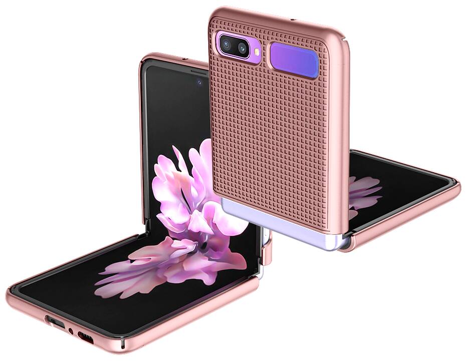 Alt View 4. Nakedcellphone - Hard Case for Samsung Galaxy Z Flip 5G Phone (2019/2020) - Rose Gold.