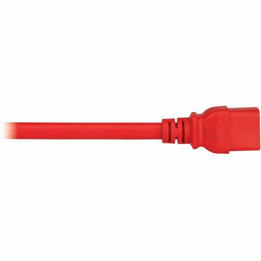Alt View 4. Tripp Lite - PDU POWER CORDS C19 P-LOCK C20 HEAVY-DUTY 20A 12AWG 3FT RED 6 PACK - Red.