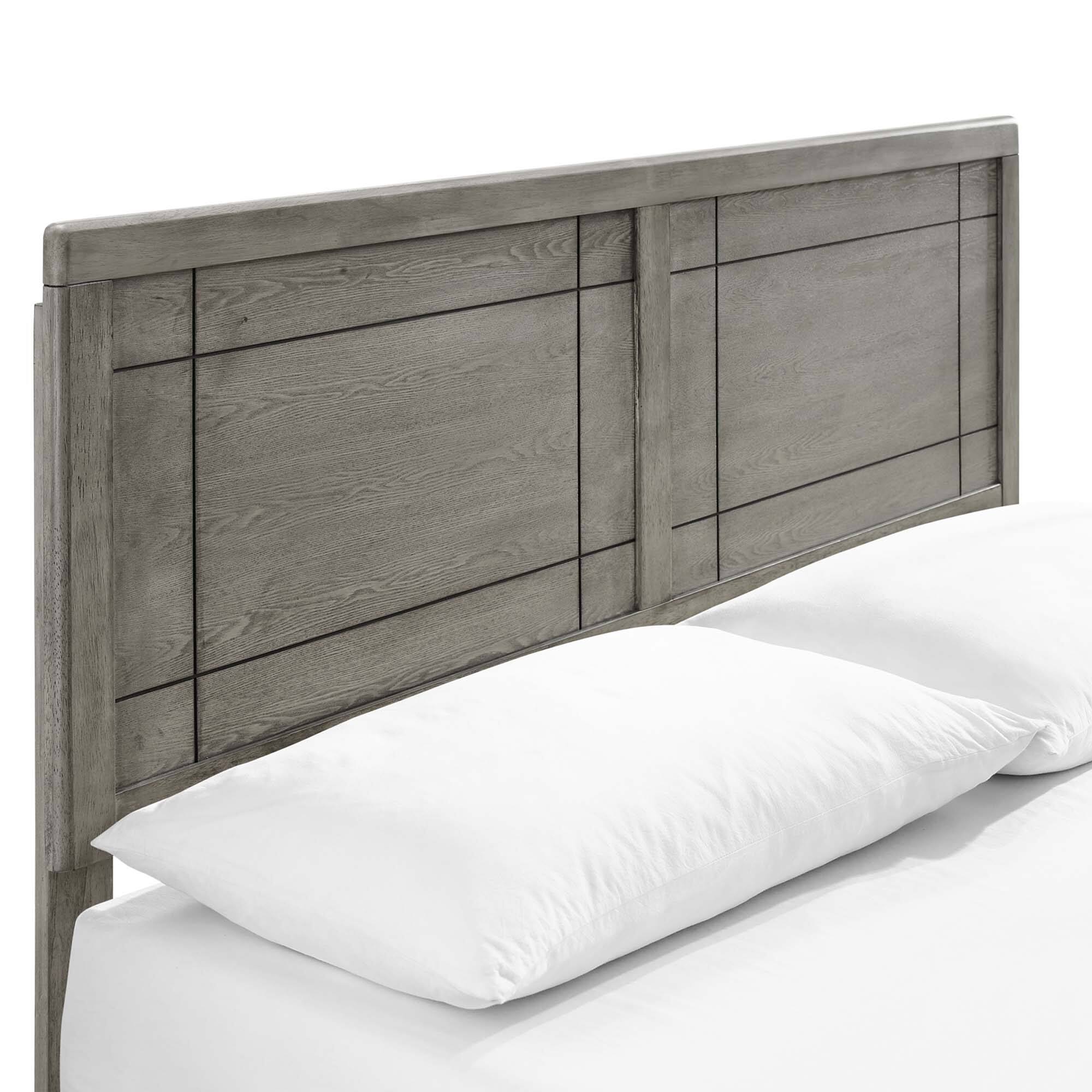 Alt View 8. Modway - Marlee Wood Platform Bed With Angular Frame - Gray.