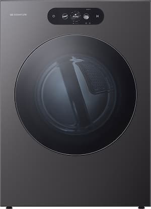 LG - SIGNATURE 9.0 Cu. Ft. Stackable Smart Electric Dryer with TurboSteam and AI Sensor Dry - Brushed Black Steel