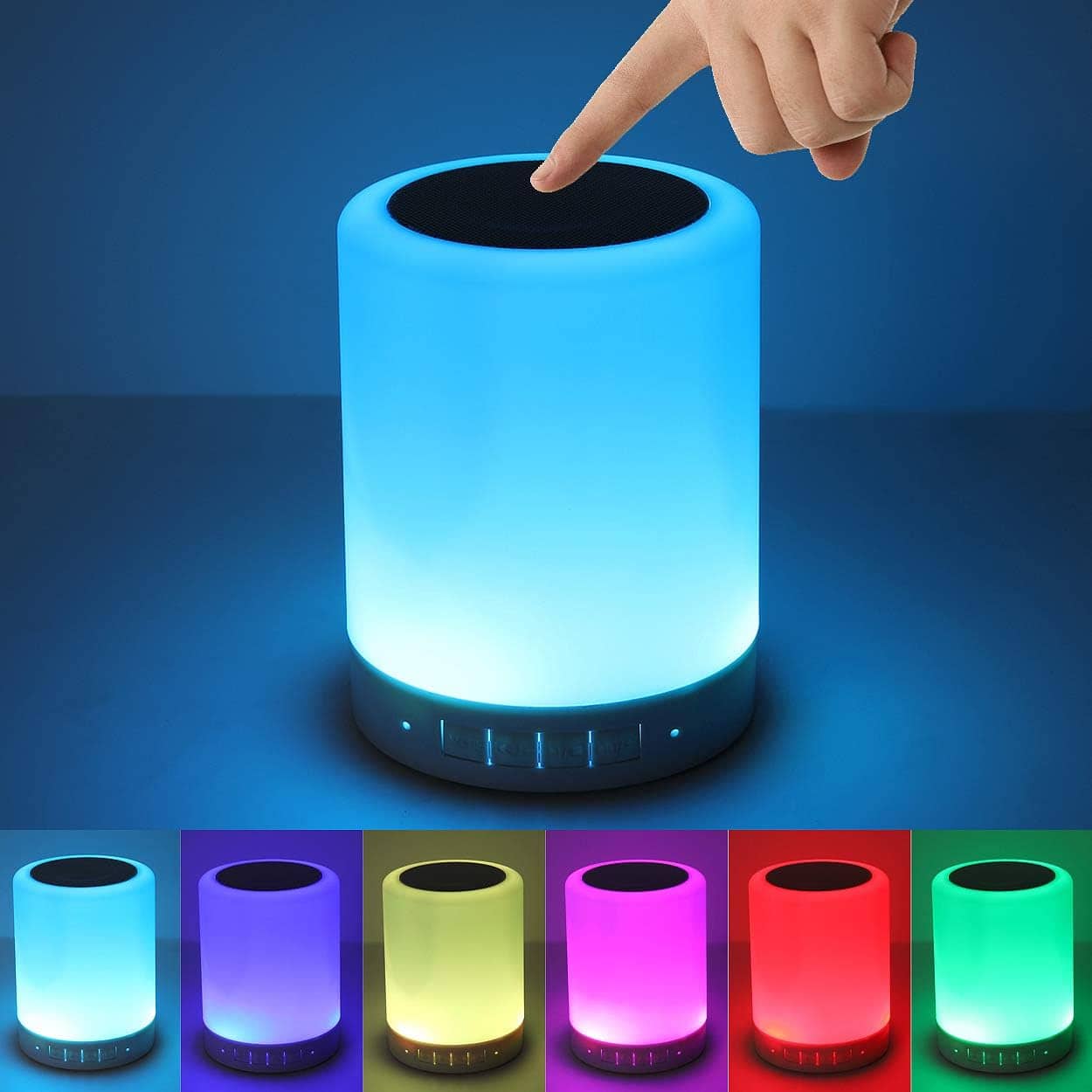 Stamp n Camp - Night Light Bluetooth Speaker, Portable Wireless Speakers, Touch Control Bedside Table Light, Outdoor Speakers Best for
