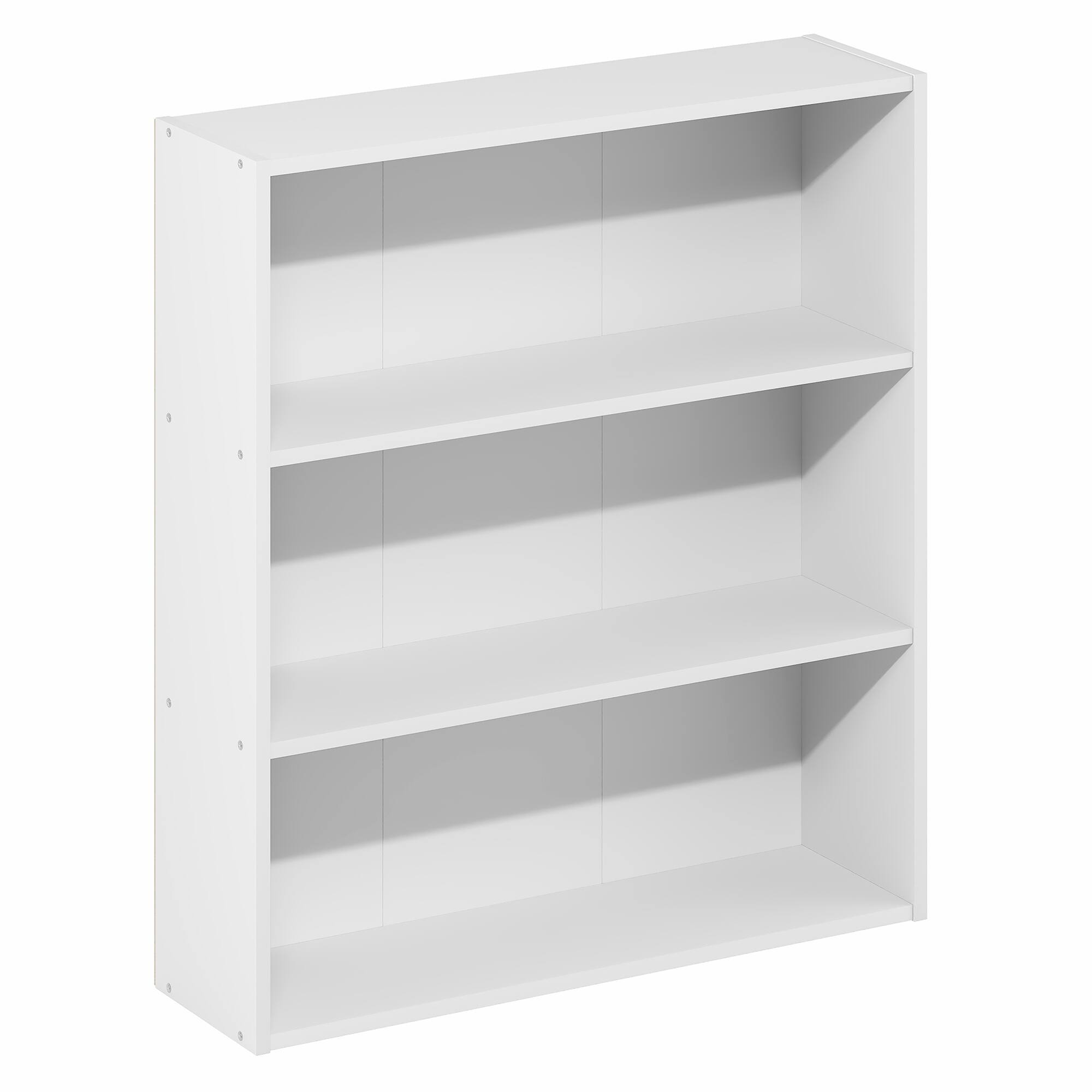 Alt View 4. Furinno - Basic 3-Tier Open Shelf Bookcase, Bookshelf, Storage Organizer, 7 x 24 x 26 - White.