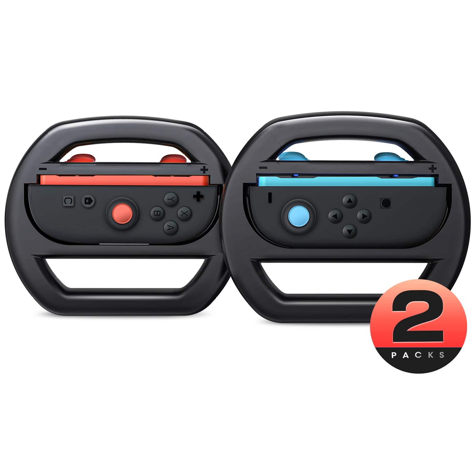 i-Blason - Drive Grip 2-Pack for Nintendo Switch 2 Joy-Cons – Racing Game Controller Accessory - Black