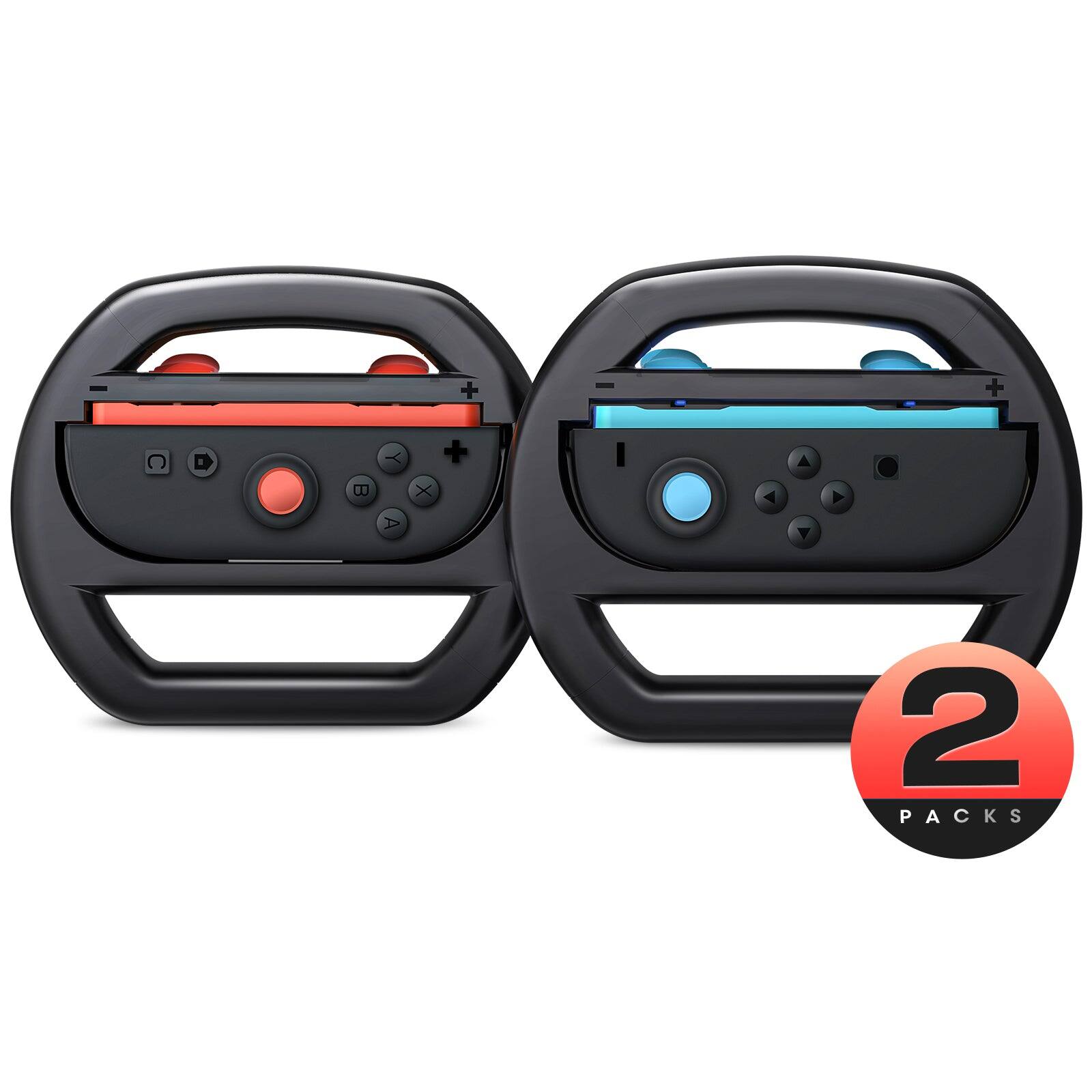 i-Blason - Drive Grip 2-Pack for Nintendo Switch 2 Joy-Cons – Racing Game Controller Accessory - Black