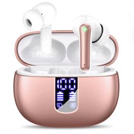 Trigiz - Wireless Earbuds Bluetooth 5.3-48H Playtime, Built-in Mic, LED Charging Case, IP7 Waterproof for Phones, Laptop, Sports - Pink