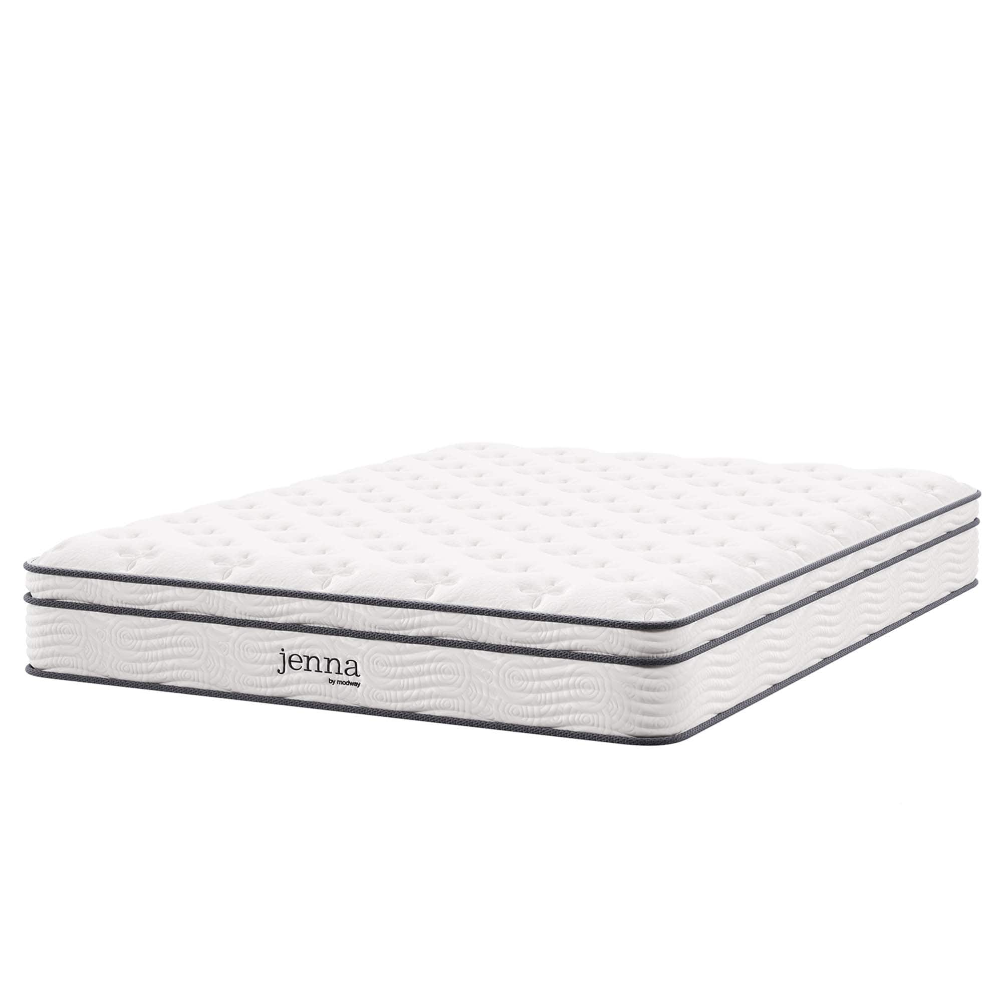 Jenna 10" Innerspring and Foam King Mattress by Modway - White
