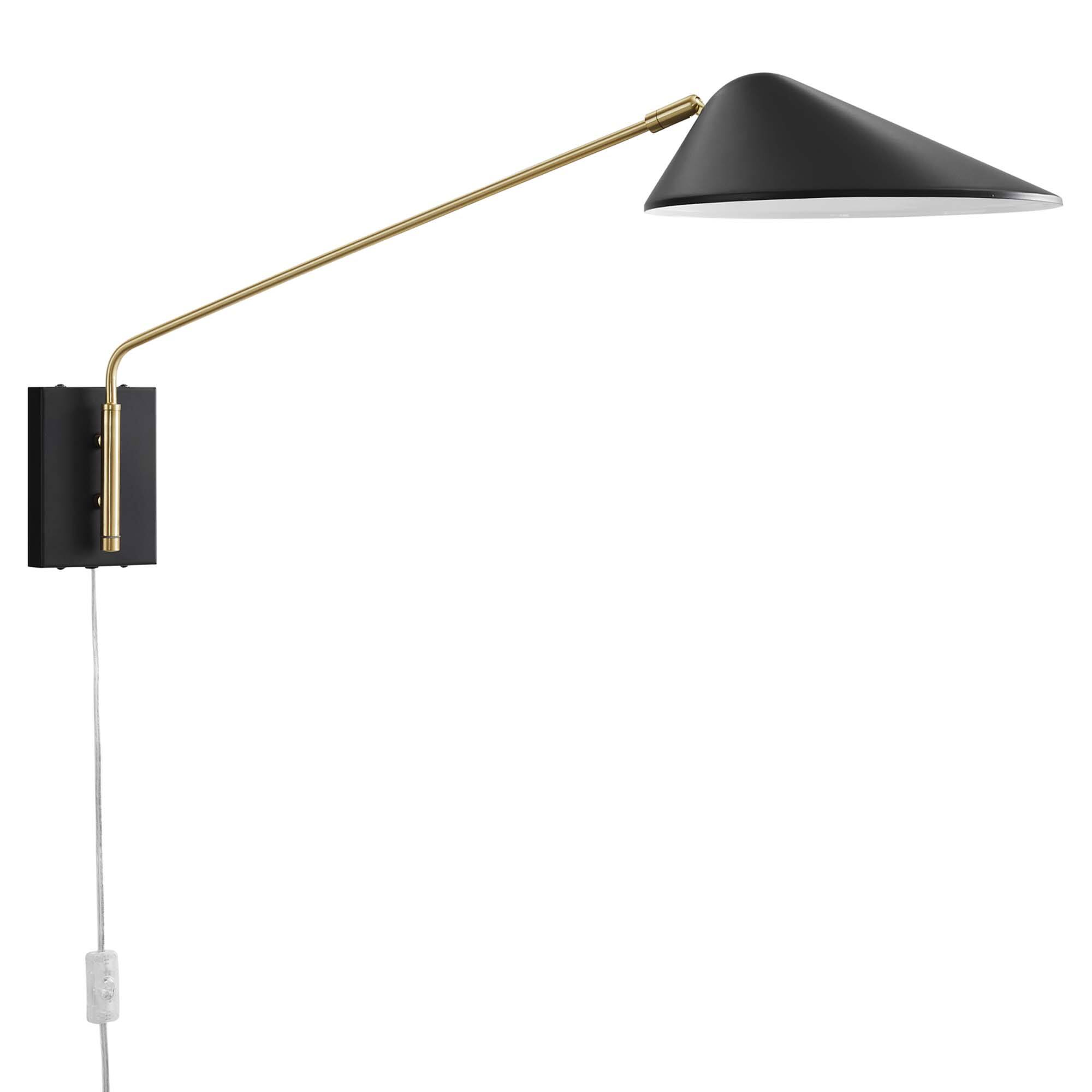 Angle. Modway - Journey 24" Swing Arm Wall Sconce by Modway - Black.