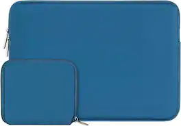 mosiso - 13-13.3 inch Laptop Sleeve Bag for MacBook Air Pro 13 14 HP Dell ASUS Lenovo, Neoprene Computer Sleeve with Small Case - Lake Blue