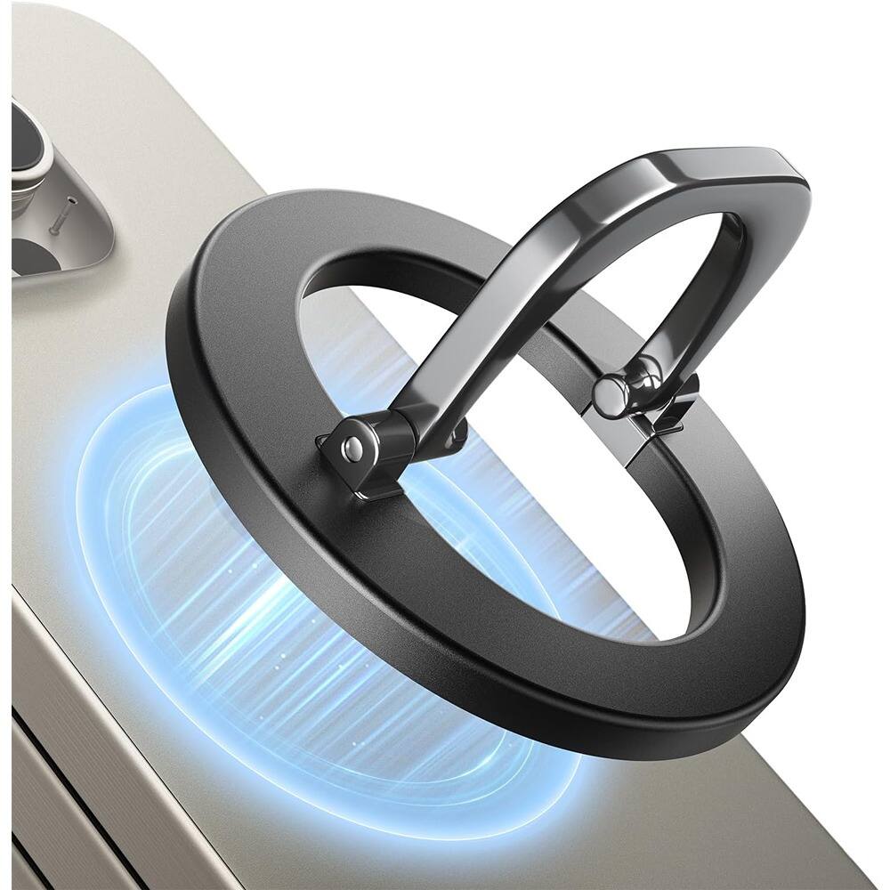 PARKER SLATER - MagSafe Phone Grip with Adjustable Ring Holder & Removable Kickstand – - Black