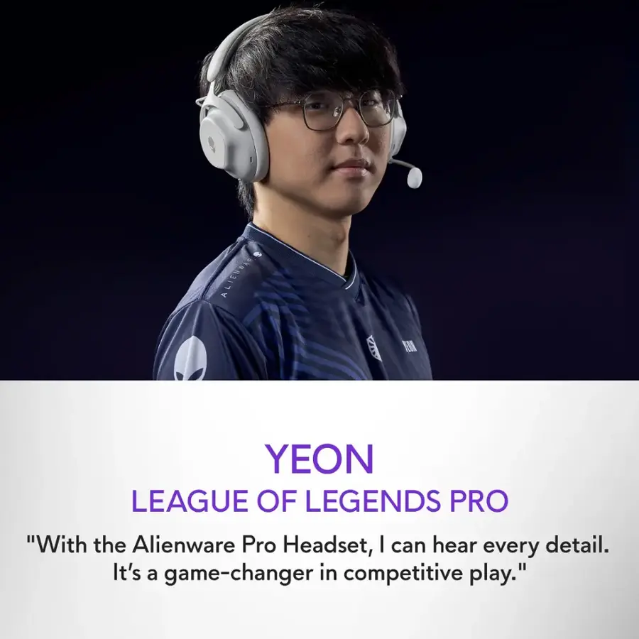 "With the Alienware Pro Headset, I can hear every detail. It's a game-changer in competitive play." - Yeon, League of Legends Pro.