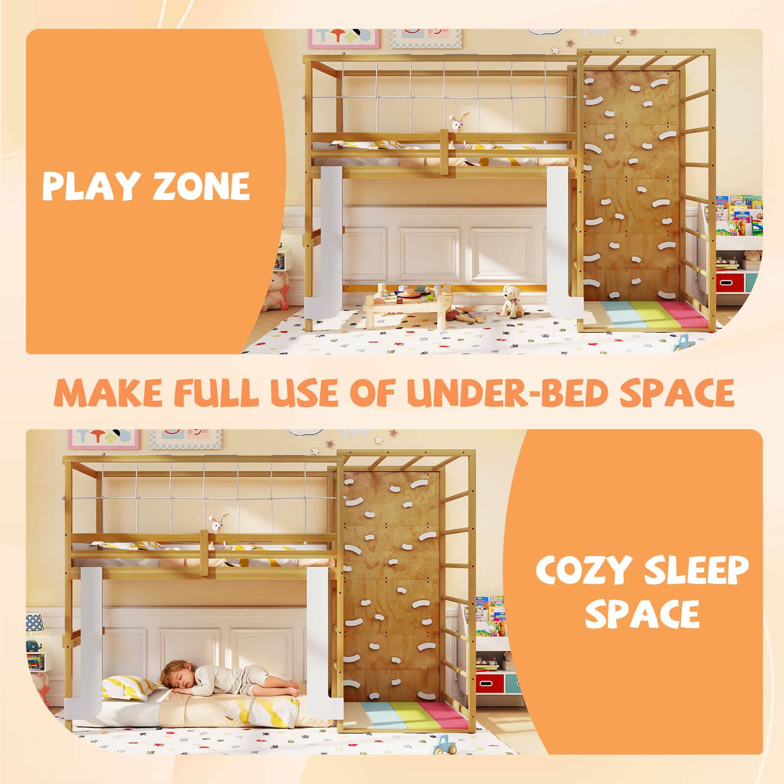 PLAY ZONE  
MAKE FULL USE OF UNDER-BED SPACE  
COZY SLEEP SPACE