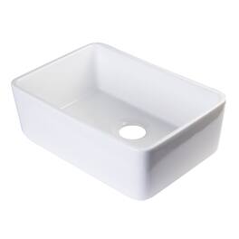 Alfi - brand 23 Smooth Apron Fireclay Single Bowl Farmhouse Kitchen Sink - White