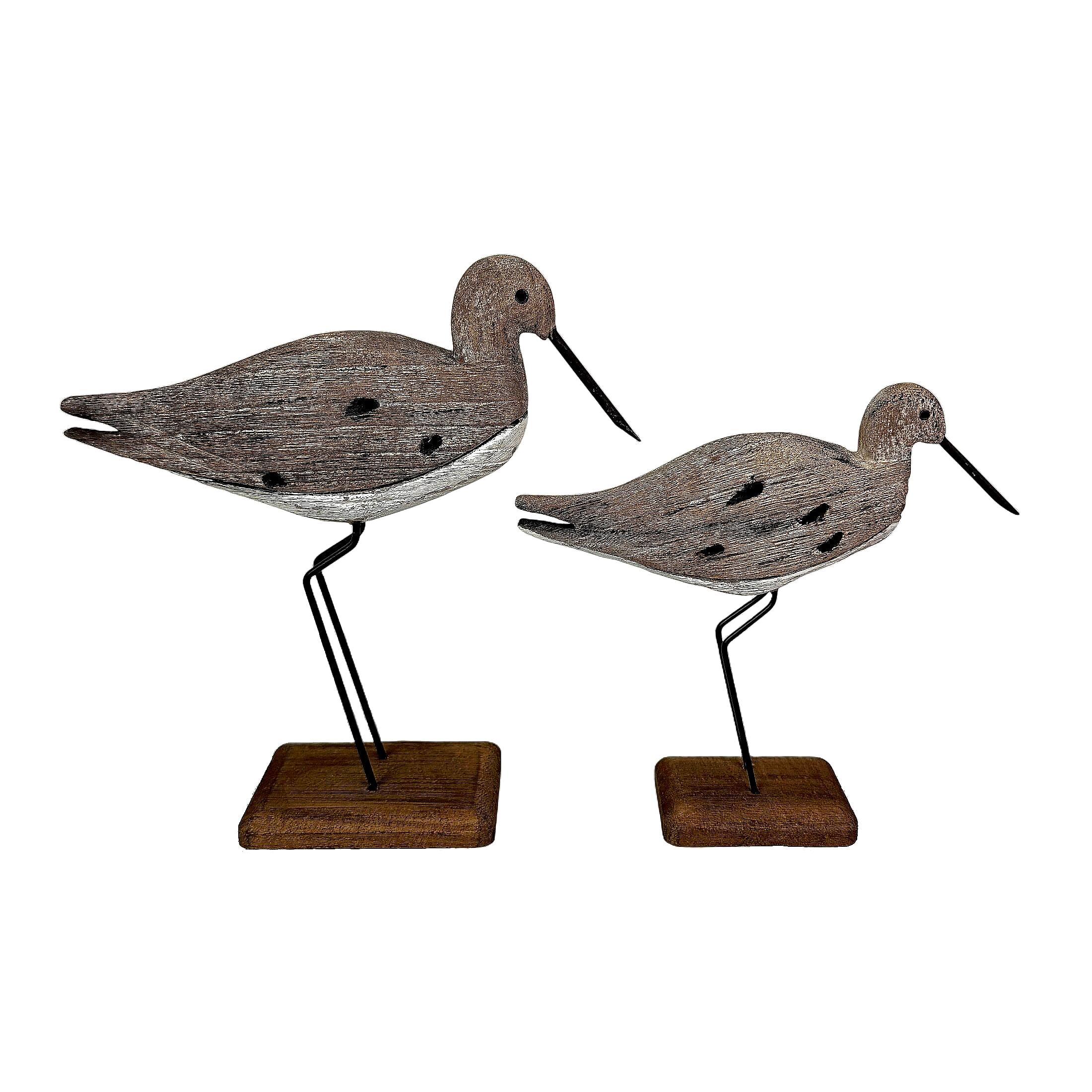 Alt View 1. Things2Die4 - Set of 2 Weathered Wood Sea Bird Statues Coastal Table Decor 10.75 In - Beige.
