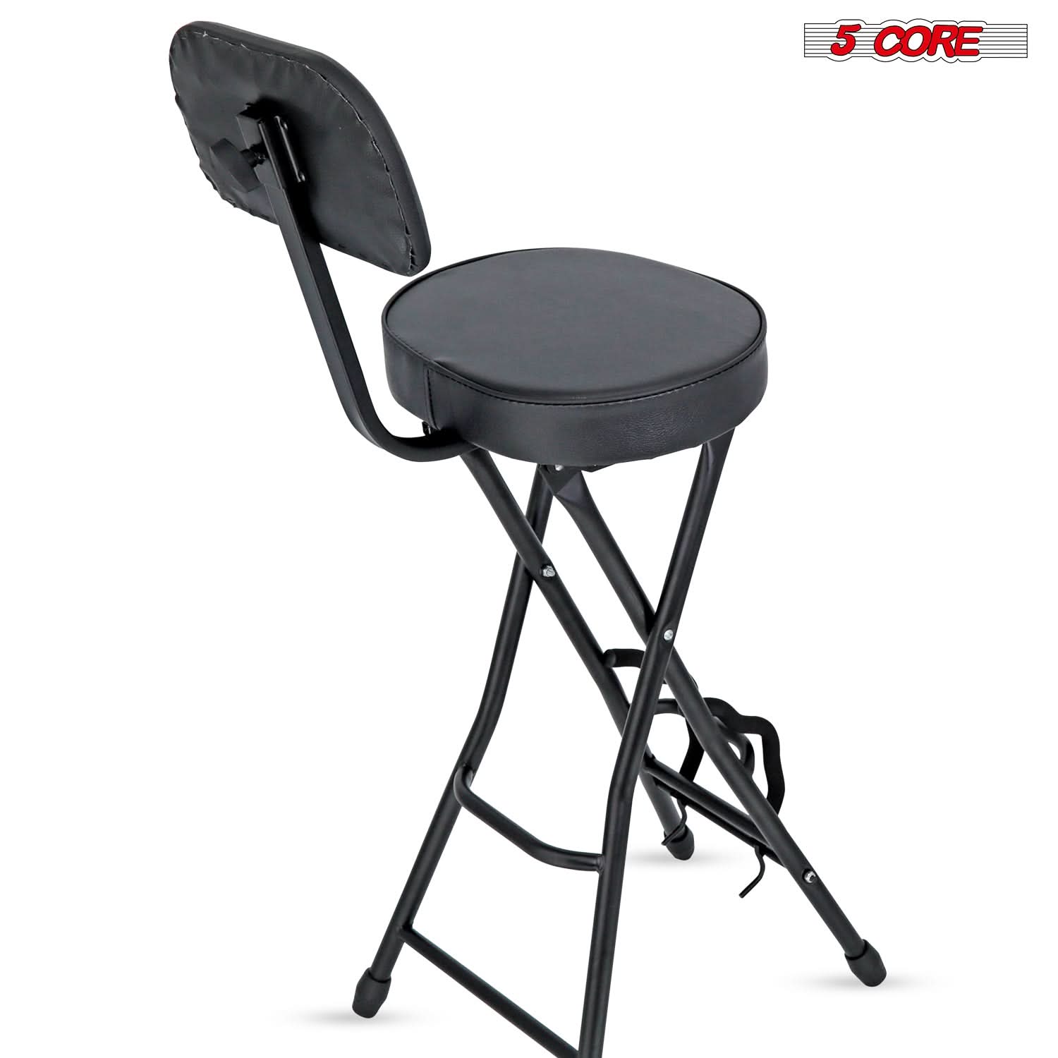 Alt View 4. 5 CORE - Guitar Stool Adjustable Backrest Piano Chair 3.15" Padded Seat Music Stand - Black.