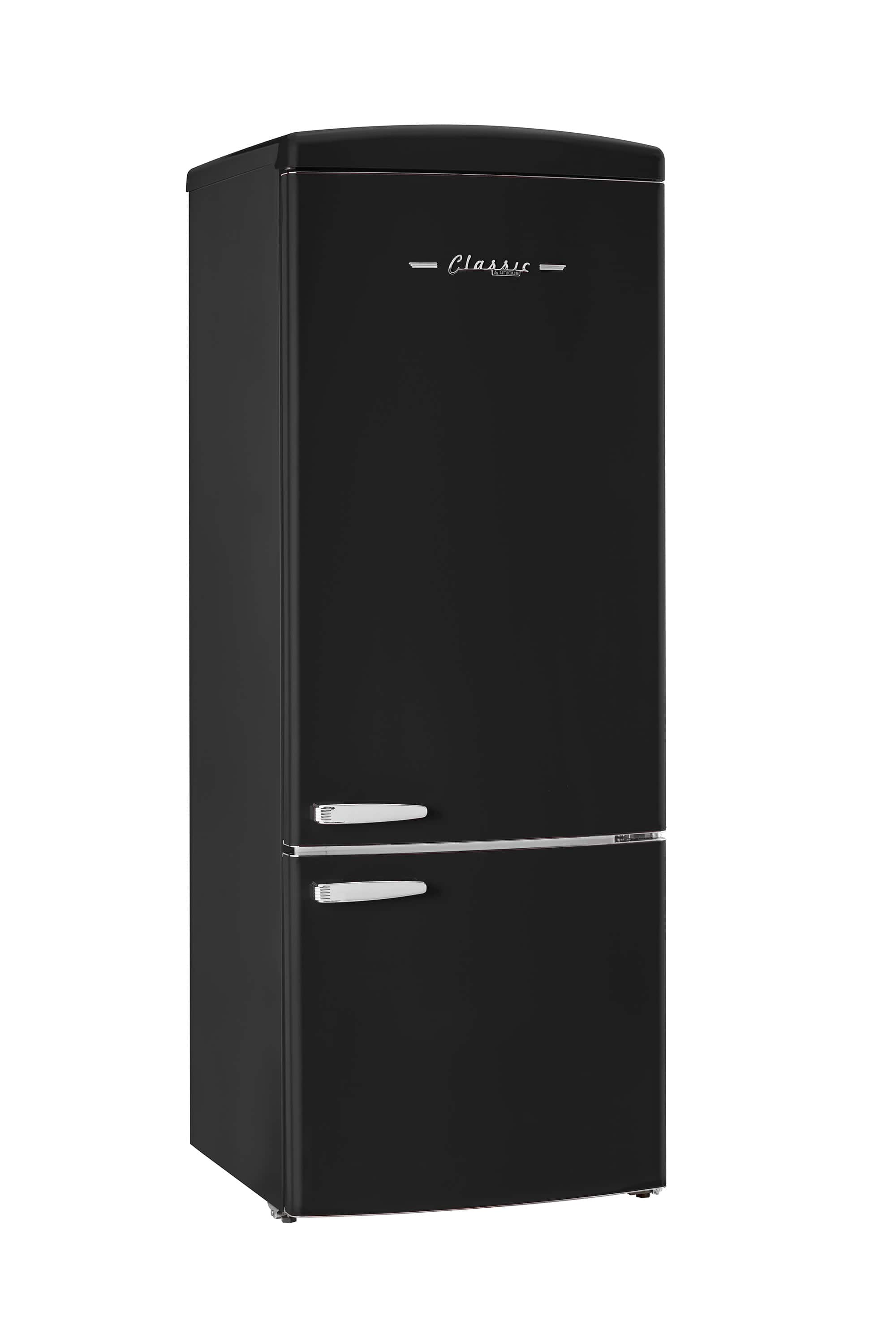 Front. Unique Appliances - Classic Retro 16.7 cu.ft Bottom Freezer Counter Depth Refrigerator - Matte Black.