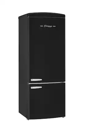 Front. Unique Appliances - Classic Retro 16.7 cu.ft Bottom Freezer Counter Depth Refrigerator - Matte Black.
