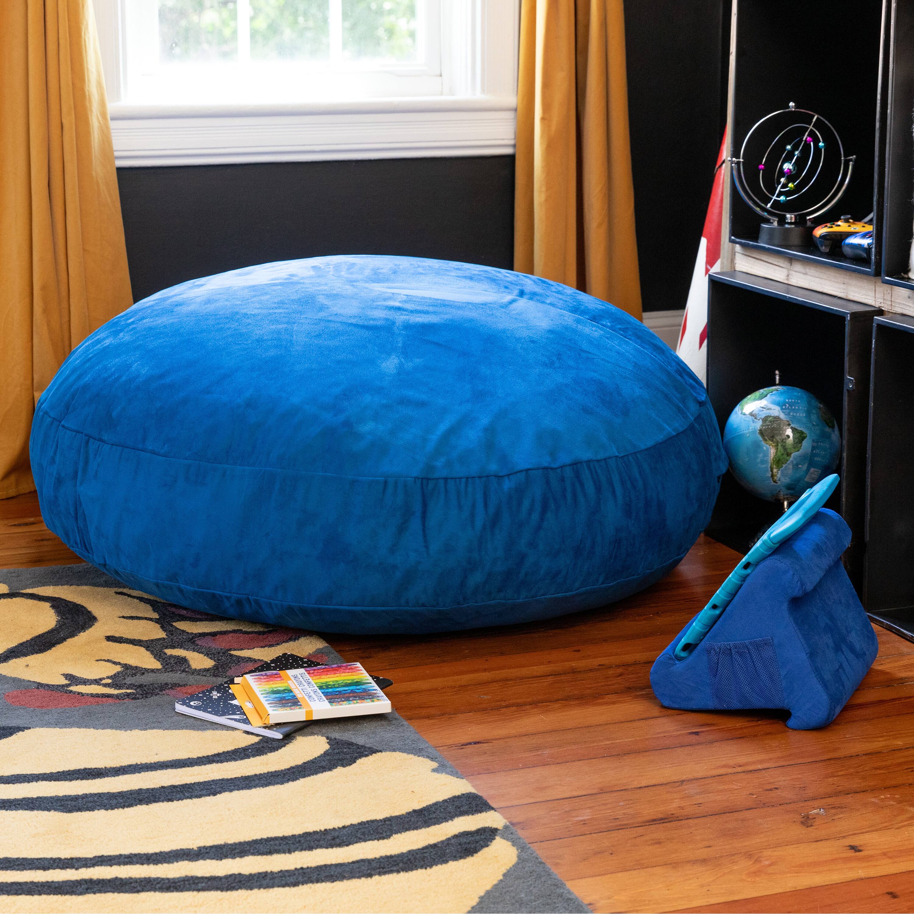 Back. Jaxx - Jaxx Cocoon 4 Foot Bean Bag Chair and Crash Pad, Blueberry - Blueberry.