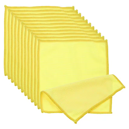 Front. Unique Bargains - Glasses Cleaning Cloth 5.91"x5.91", 12pcs Microfiber Cleaner Cloth for Lens, Eyeglasses, Screens, Phones - Yellow.