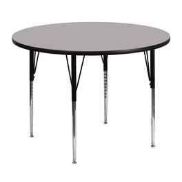 Flash Furniture - Wren 48'' Round Grey HP Laminate Activity Table - Standard Height Adjustable Legs - Gray