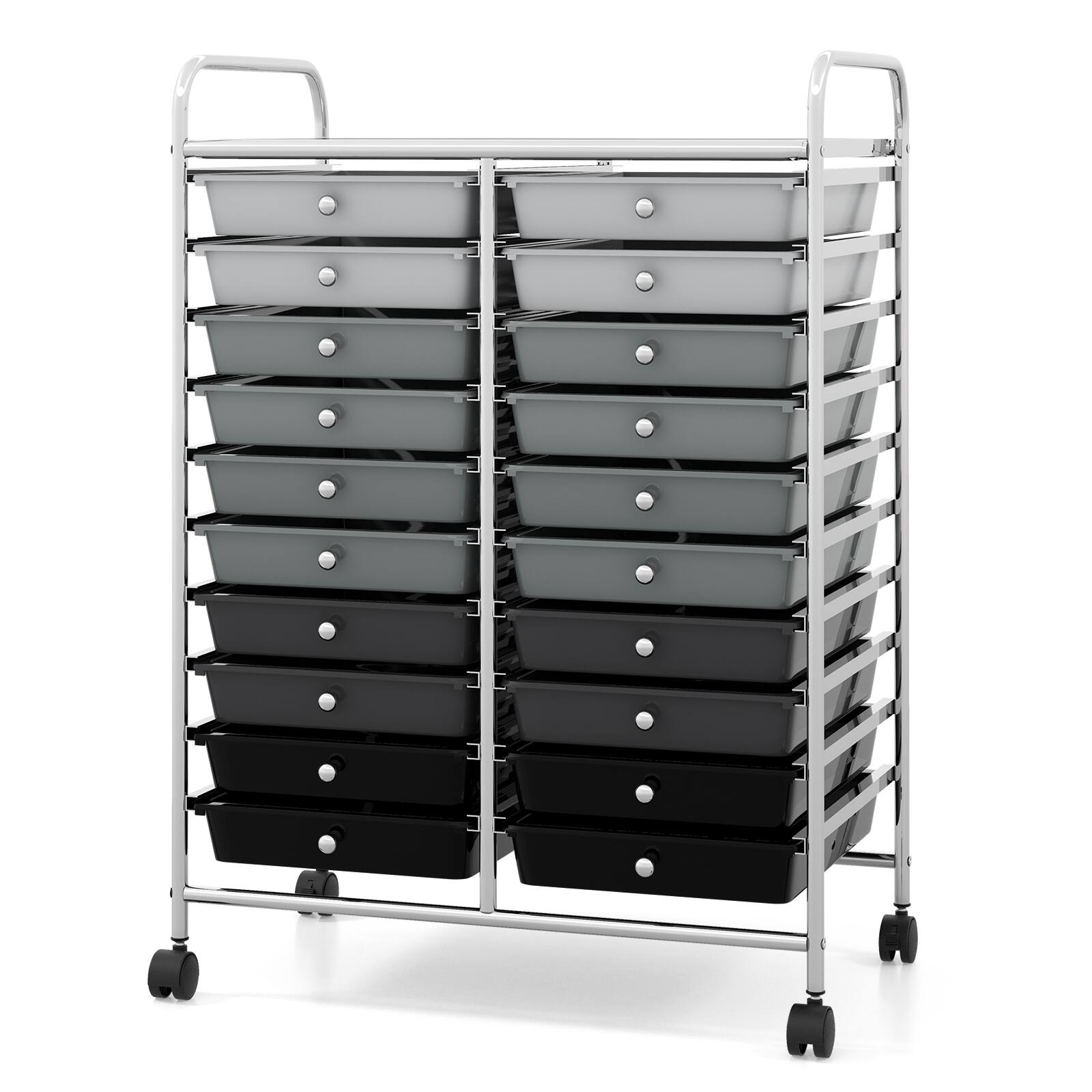 Alt View 9. Gymax - Gymax Office Rolling Cart 20 Storage Drawers Scrapbook Paper Studio Organizer Gray - Gray.