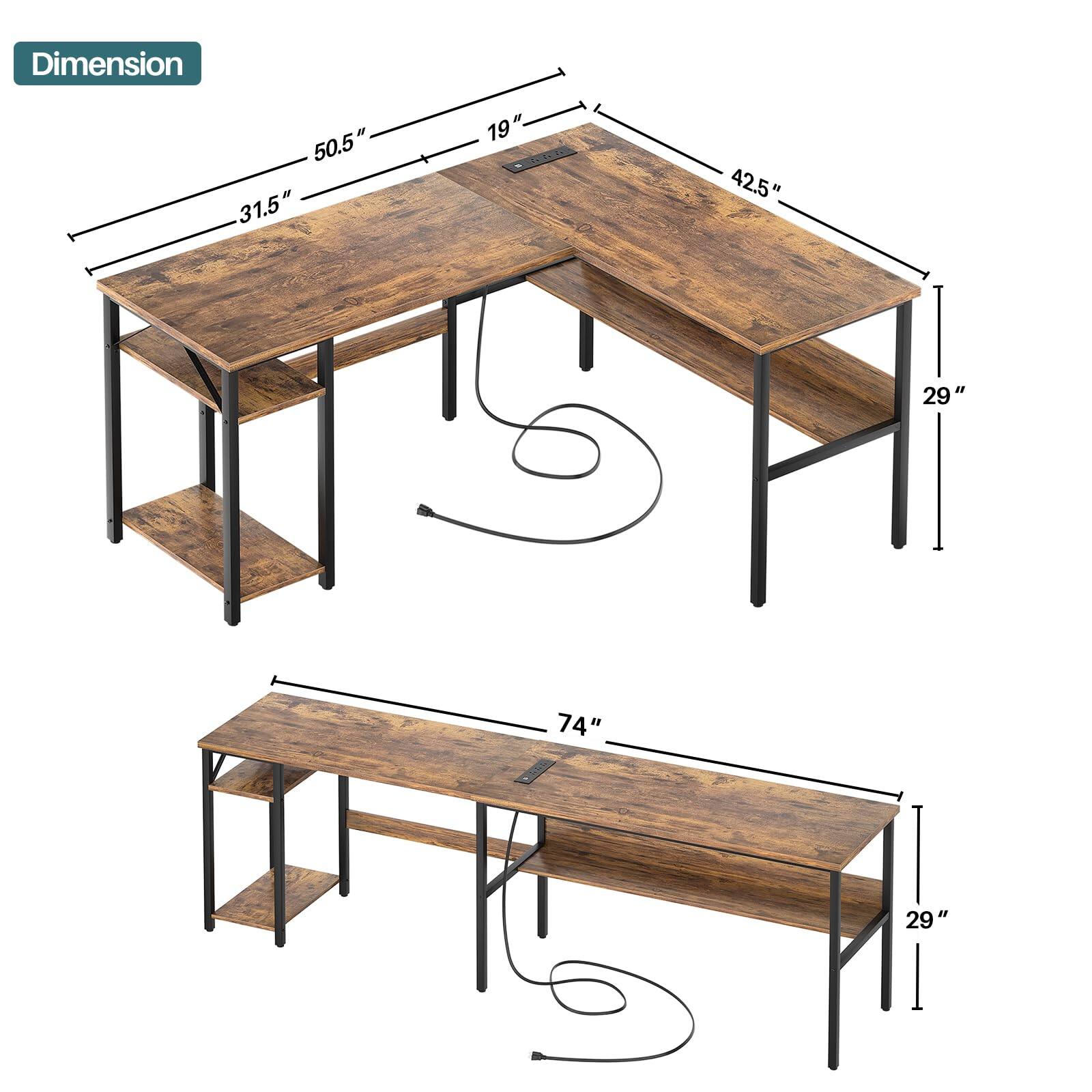 Dimension  
50.5" x 31.5" x 19" x 42.5" x 29" x 74" x 29"