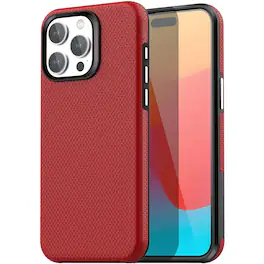 Entronix - Case for iPhone 15 Pro - Anti-Slip Rugged Shockproof Cover - Red