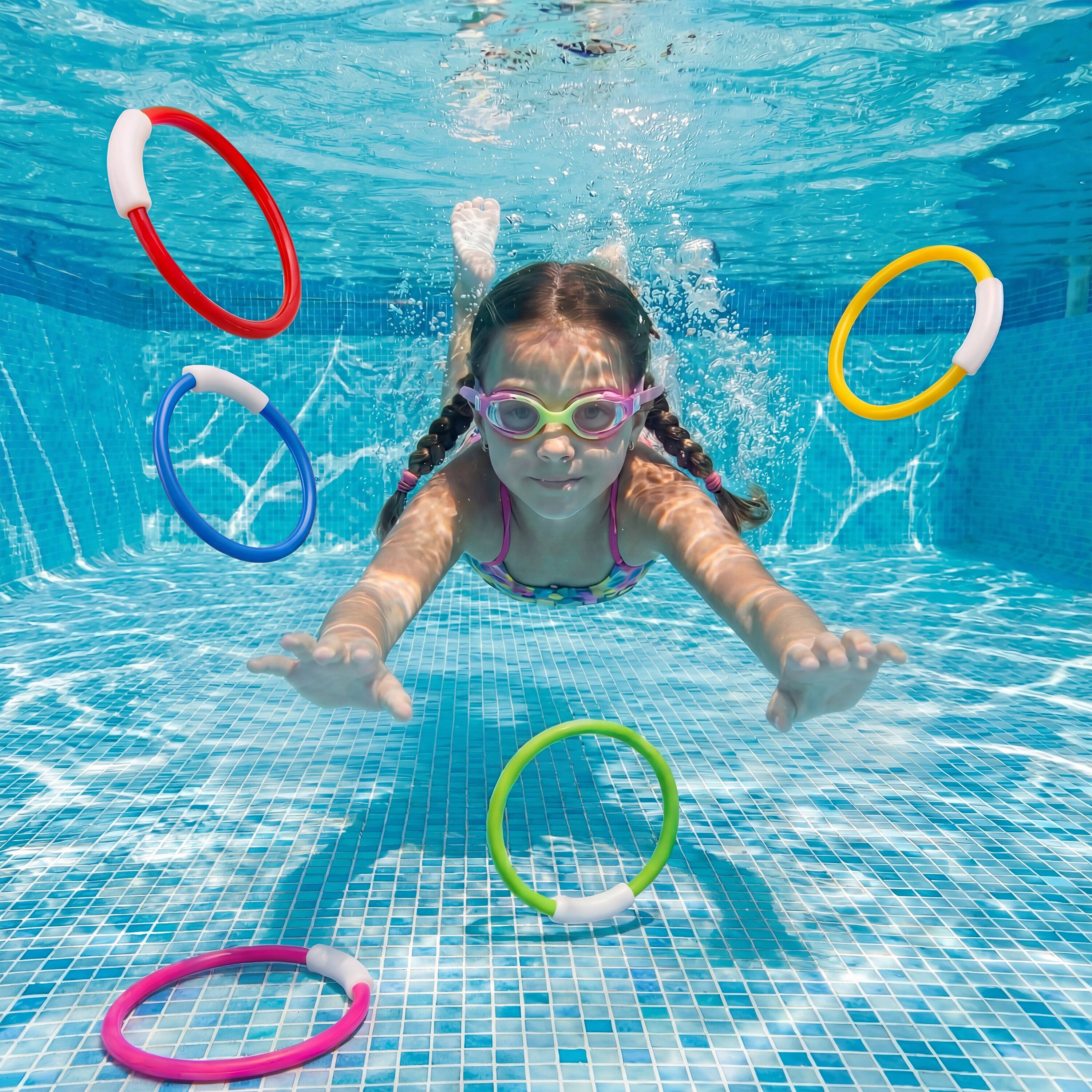 Alt View 1. Joyfy - 8 Pcs Dive Kid Pool Toys, Swimming Pool Diving Rings Toys for Kids Underwater Adventure Diva Pool Toy, Summer Beach Toy.