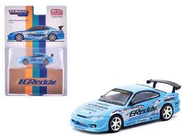 Nissan Silvia (S15) Vertex RHD (Right Hand Drive) GReddy Global64 Series 1/64 Diecast Model by Tarmac Works - Light Blue