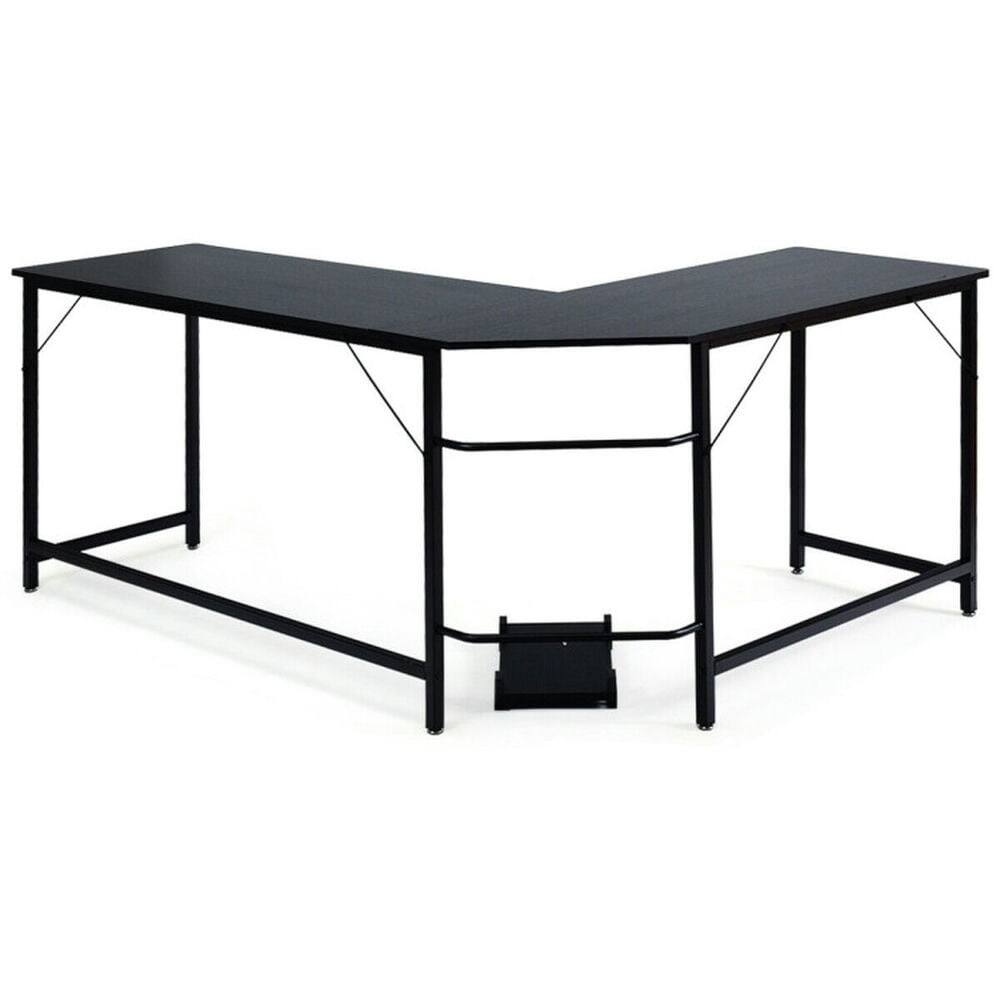 Alt View 4. Kadyn - L Shaped Desk Corner Computer Desk PC Laptop Gaming Table Workstation-Black, Home Office Desks, Gaming Computer Desks - Black.