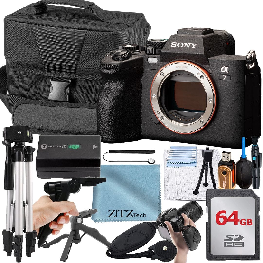 Sony A7 IV Mirrorless Camera (Body) + 64GB Card + Tripod + ZeeTech
