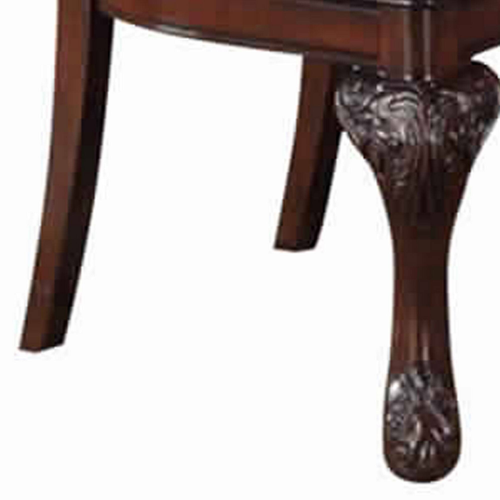 Alt View 1. Manhattan Lane - Traditional Rubber Wood Dining Chair With Faux Leather Upholstery , Set Of 2,Brown - Brown.