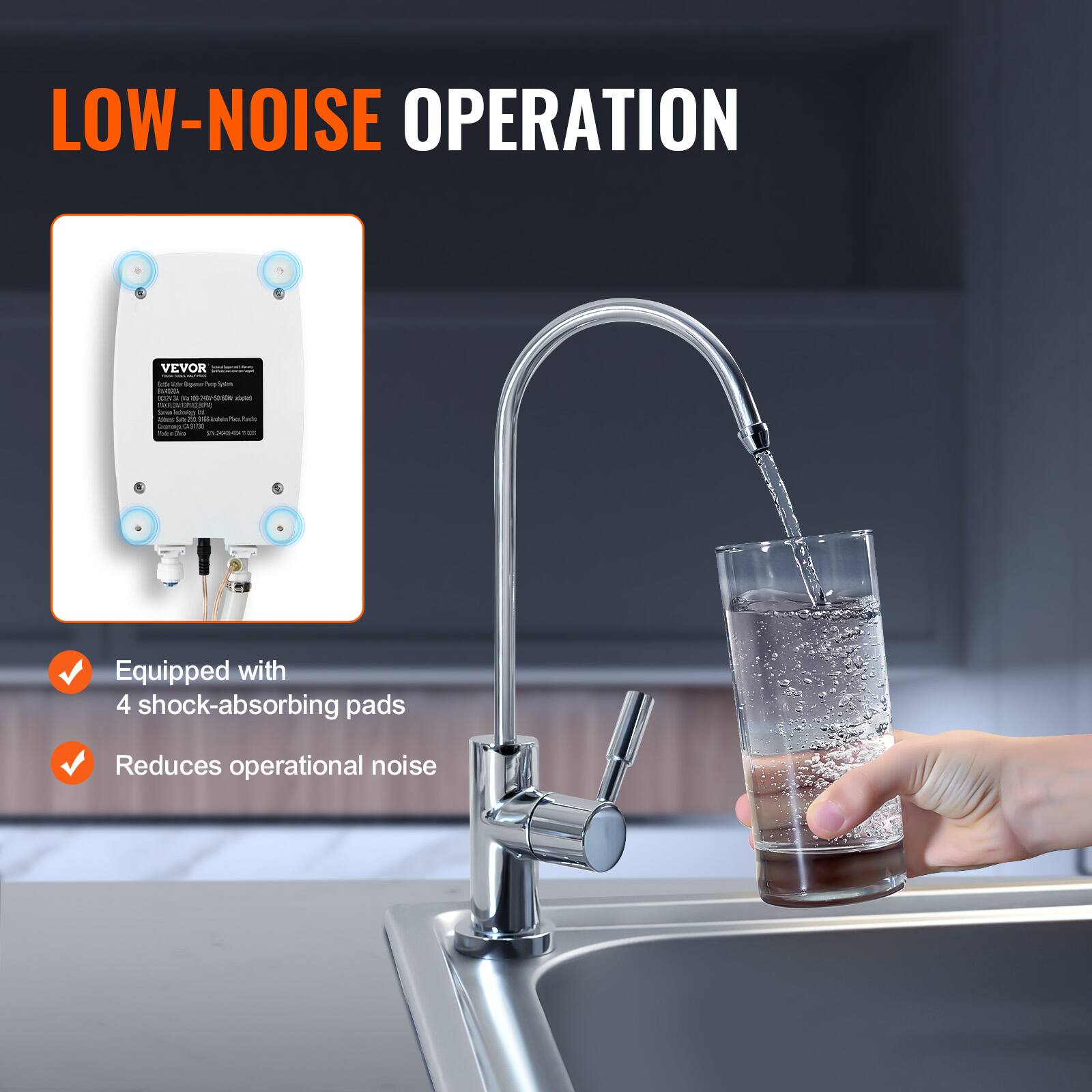 LOW-NOISE OPERATION

Equipped with 4 shock-absorbing pads
Reduces operational noise