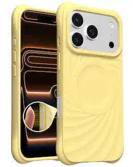 Ornarto - Vortuxe for iPhone 17 Pro Max Case 6.9",Compatible with MagSafe,Liquid Silicone Phone Cover - Buttercream Yellow