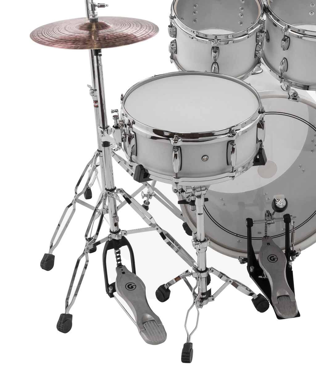 Back. Gibraltar Hardware - 5707 Medium Weight Double Braced Hi-Hat Stand Percussion Chrome Set Hardware,Chain Drive w/ Adjustable Tension Footboard.