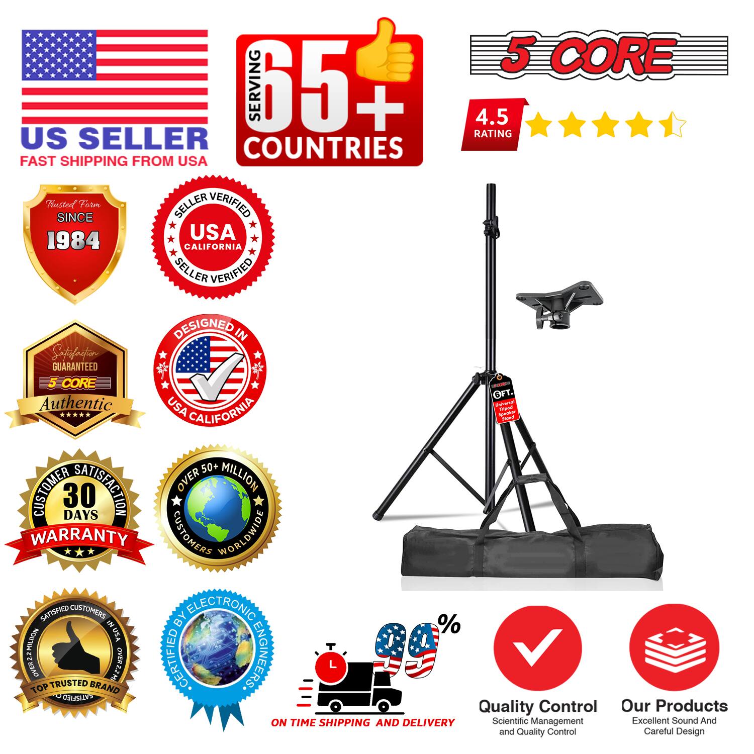 5 CORE  
4.5 RATING  
US SELLER  
FAST SHIPPING FROM USA  
Trusted SINCE 1984  
USA CALIFORNIA SELLER VERIFIED  
DESIGNED IN USA  
SATISFACTION GUARANTEED  
CORE - OFT  
Authentic  
USA Valversed Triped  
CALIFORNIA Specker Stend  
50+ CUSTOMER  
30 DAYS WARRANTY  
OVER 50 MILLION CUSTOMERS WORLDWIDE  
SATISFIED CUSTOMERS IN USA  
2.2 OVER CERTIFIED ENGINEERS  
TOP TRUSTED BRAND  
Quality Control  
ON TIME SHIPPING AND DELIVERY  
Scientific Management  
Excellent Sound And Careful Design