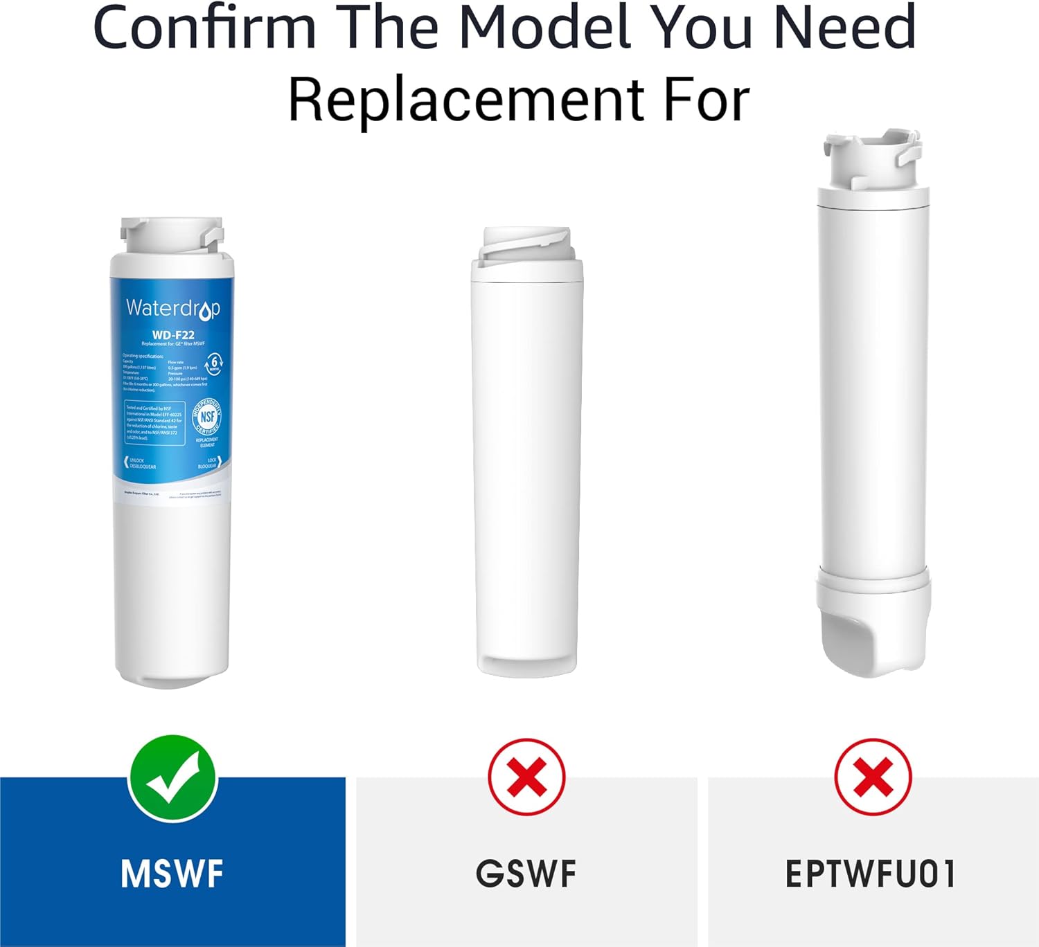 Confirm The Model You Need Replacement For

- MSWF (✔️)
- GSWF (❌)
- EPTWFU01 (❌)