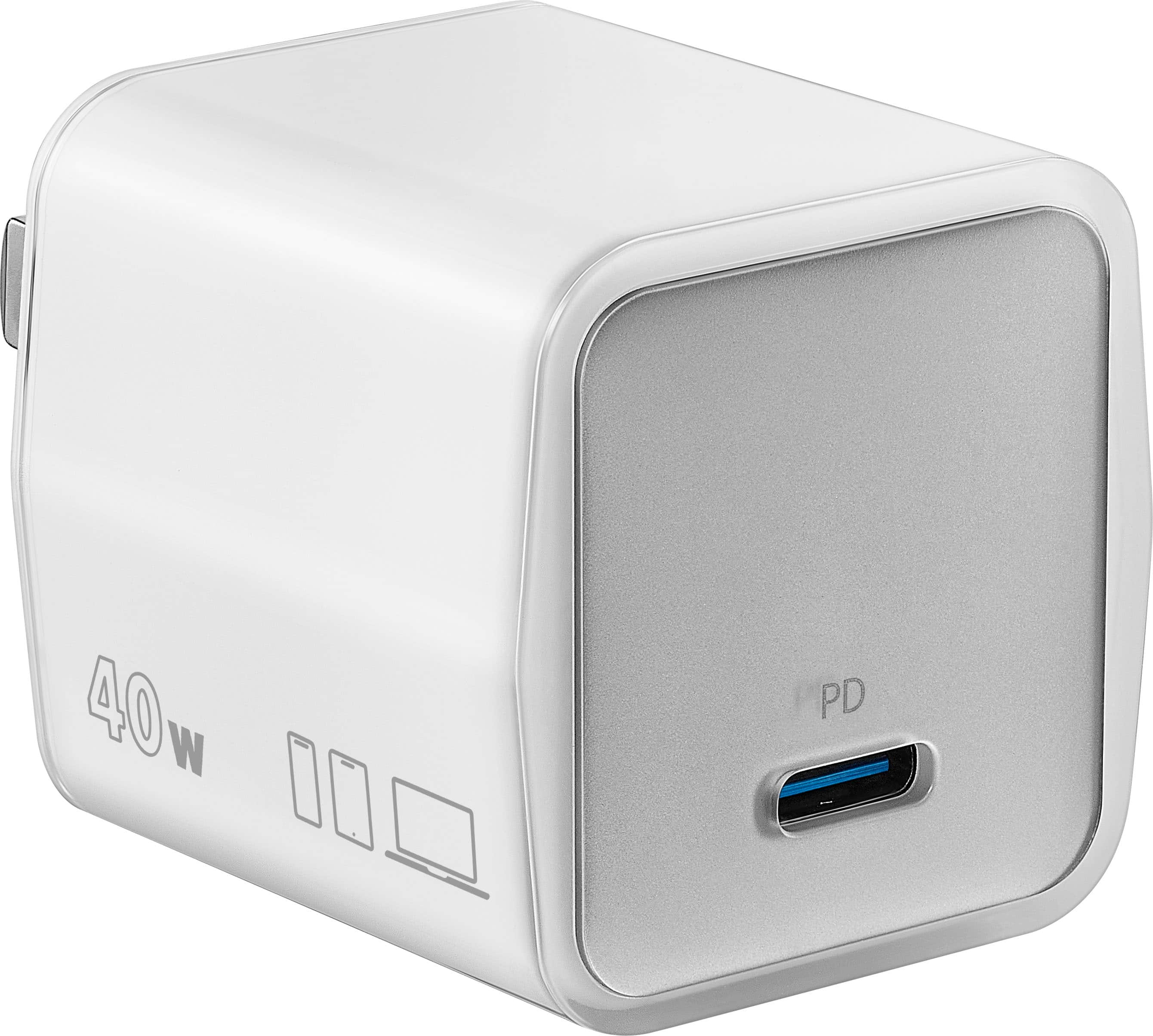 Front. Insignia™ - 40W USB-C Port Wall Charger - White.