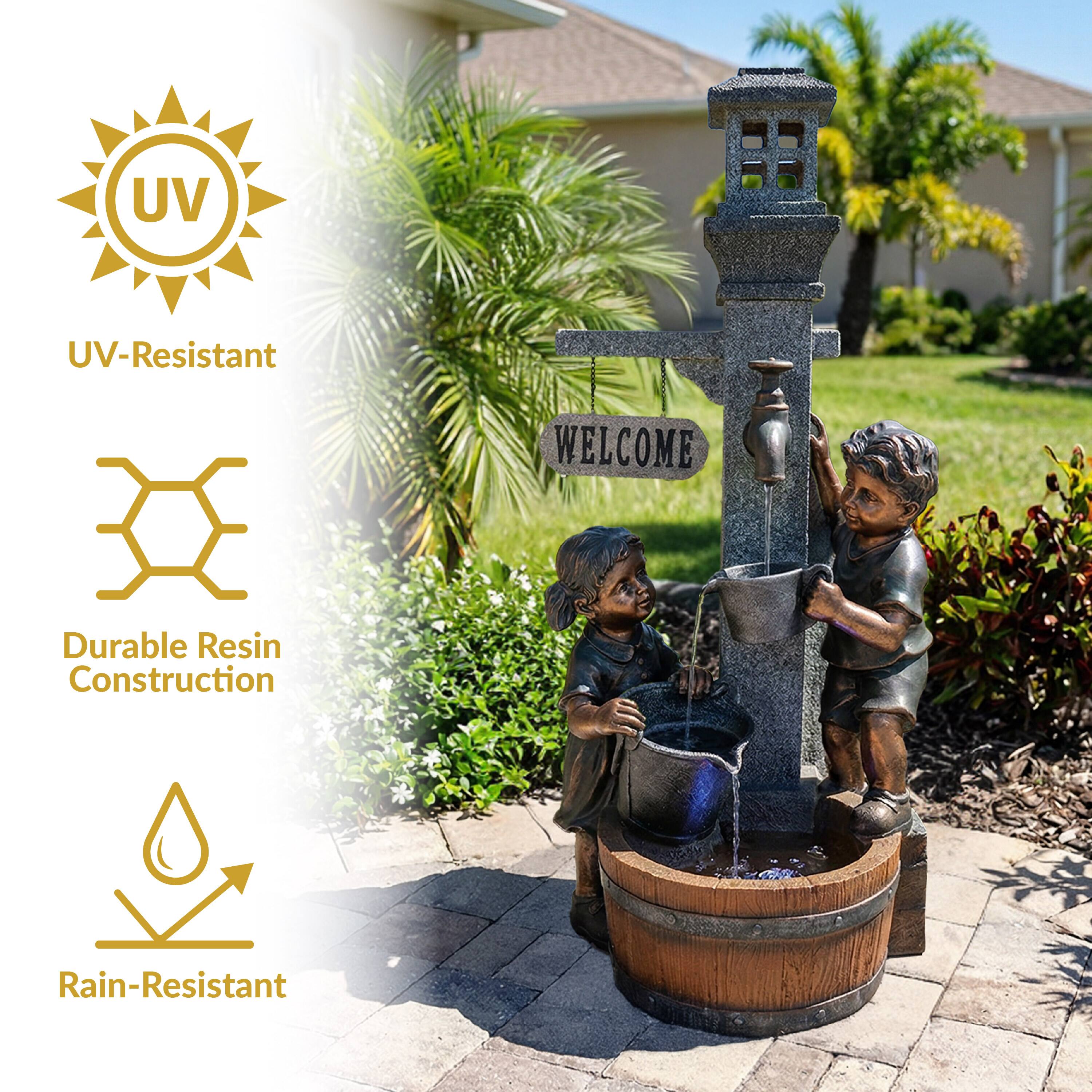 UV-Resistant  
Durable Resin Construction  
Rain-Resistant