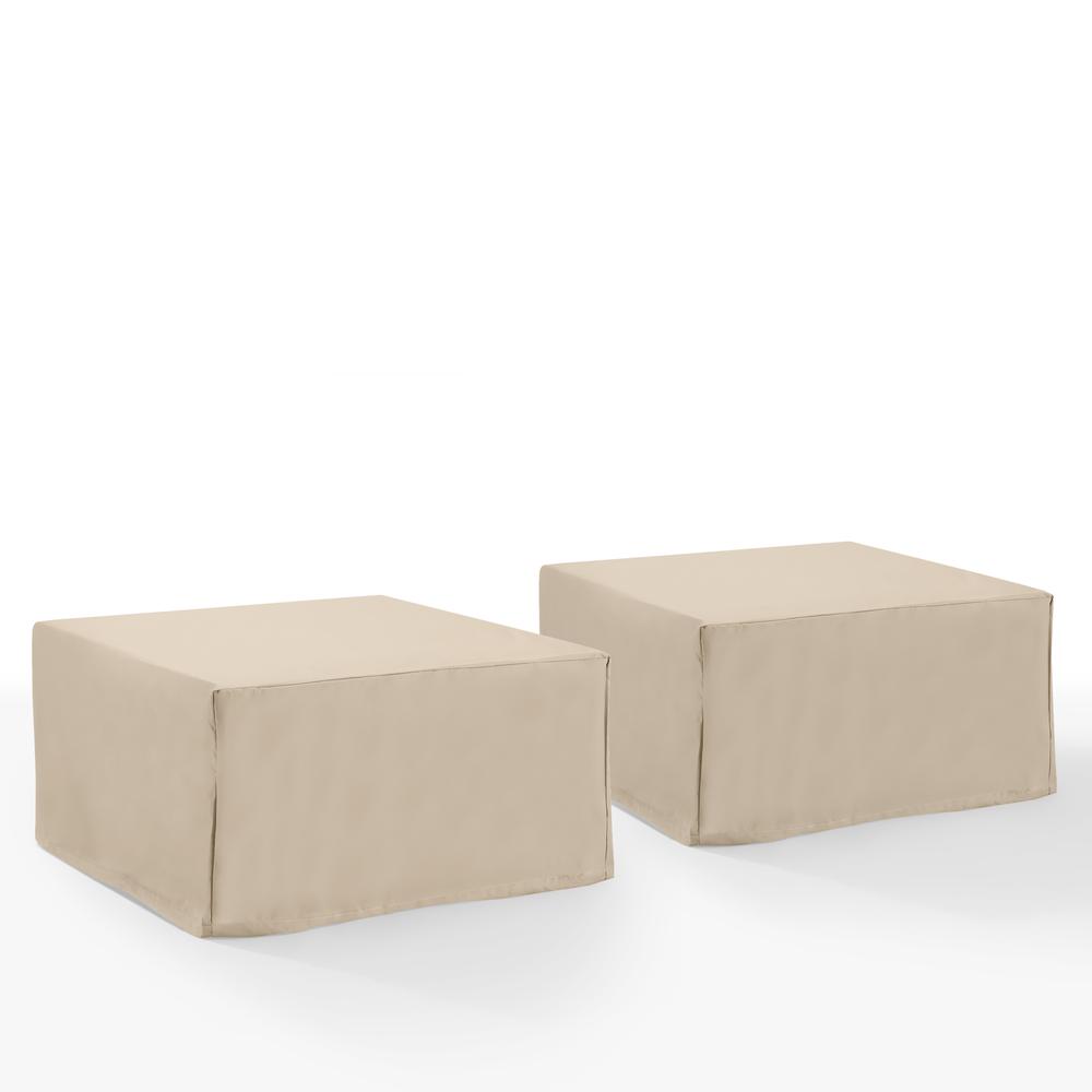 Alt View 1. Crosley Furniture - 2Pc Square Table And Ottoman Furniture Cover Set - 2 Square Table/Ottoman - Tan.