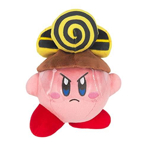 Alt View 1. Nintendo - Sanei Boeki KP64 Kirby All Star Collection Drill Kirby Plush Toy, Size S, Height 6.5 inches (16.5 cm).