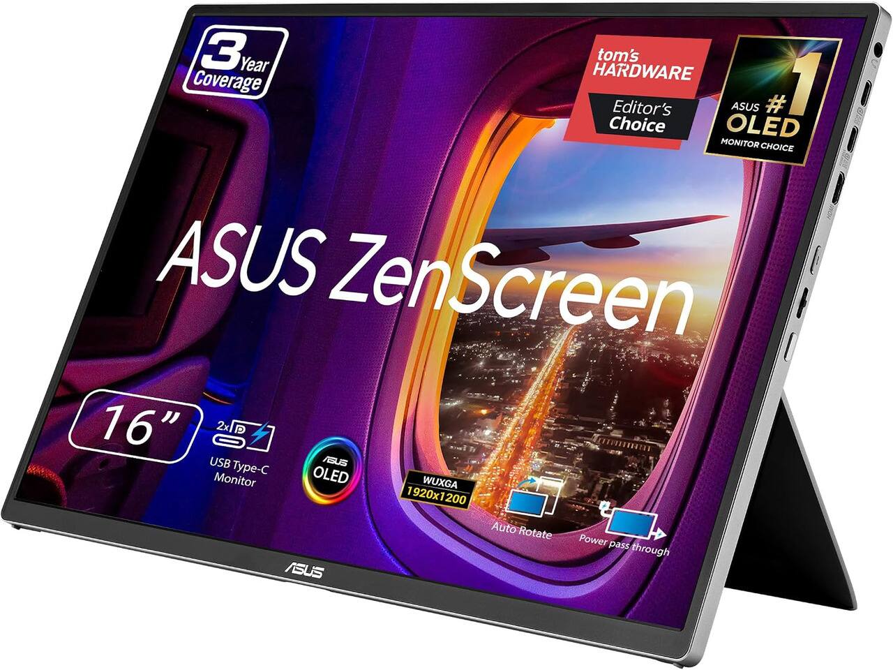 3 Year Coverage

tom's HARDWARE Editor's ASUS #1 Choice OLED MONITOR CHOICE

ASUS ZenScreen 16" 2x USB ASUS Type-C OLED Monitor WUXGA 1920x1200 Auto Rotate Power pass through ASUS