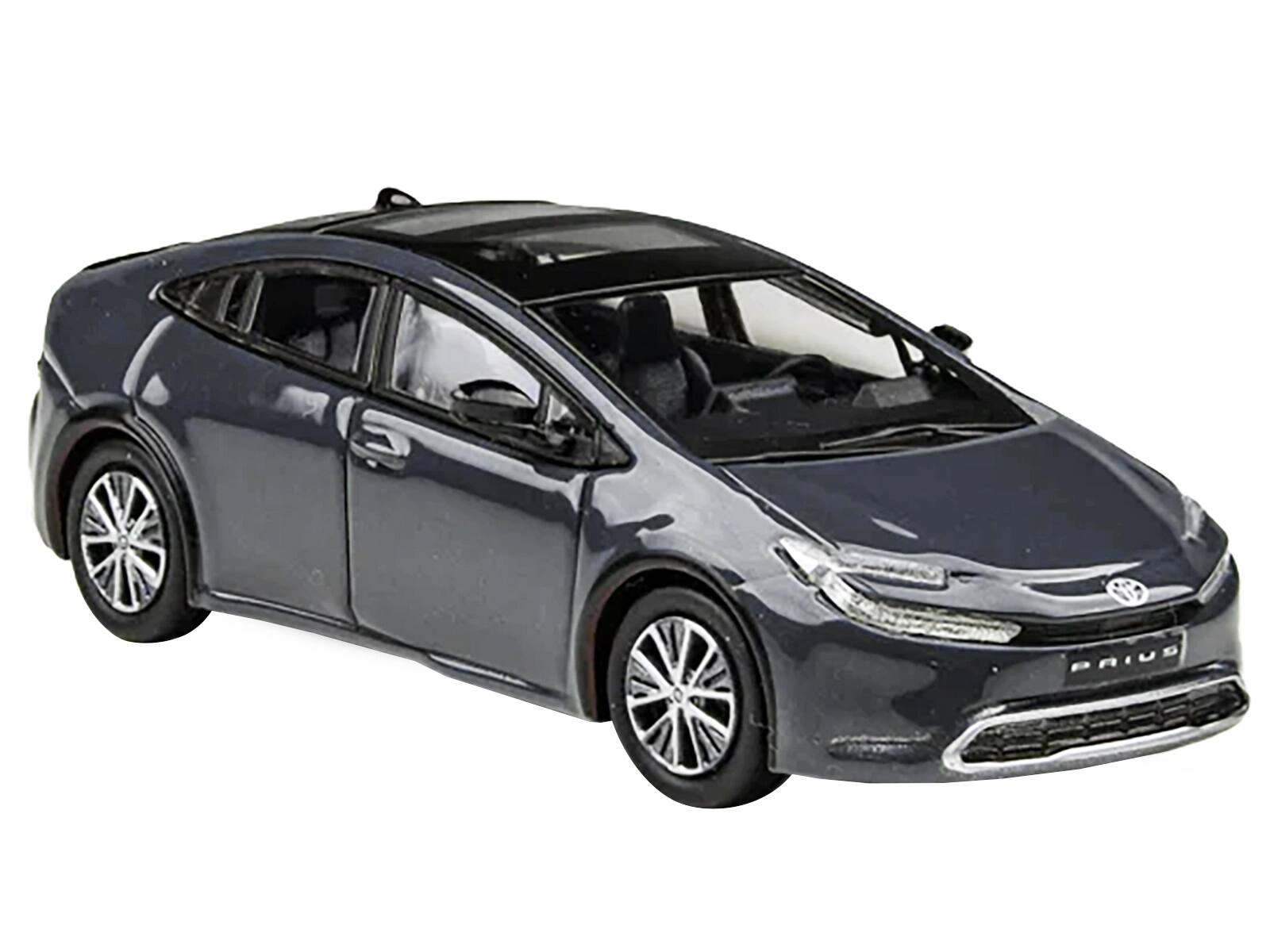 Left. Paragon - 2023 Toyota Prius Guardian Gray 1/64 Diecast Model Car by Paragon Models - Gray.